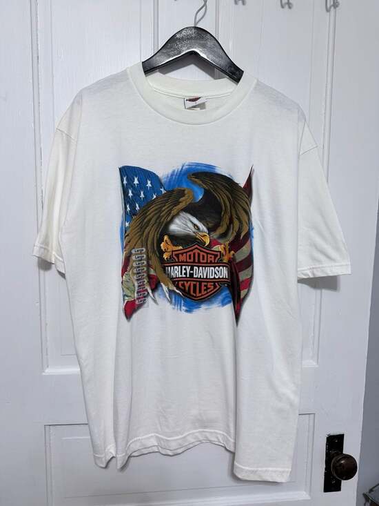 Harley-Davidson Other - Vintage 2002 Harley Davidson Orlando Florida Alligator Eagle T-Shirt White Large